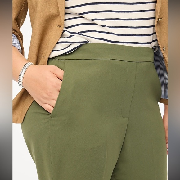 J Crew Jamie Pants Green Chino casual Tapered Leg Elastic waist Women's Size 14 - Picture 16 of 16